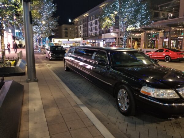 Happy Anniversary Limousine Night On The Town. Black Lincoln Stretch Seats 8-10 Passengers.